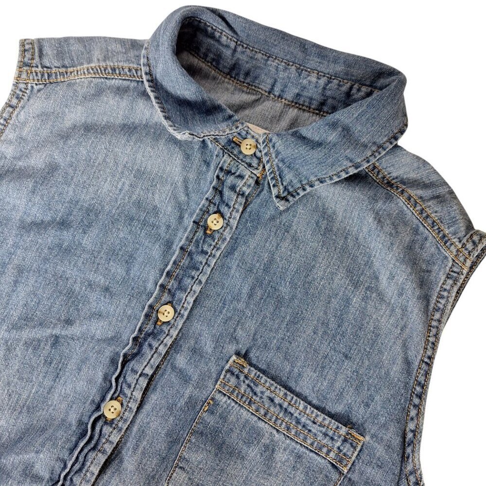 Universal Thread Denim Romper Sleeveless Blue Large - Picture 1 of 6